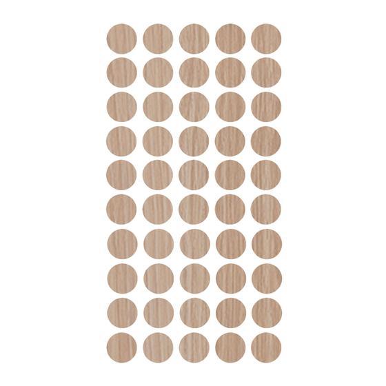 Tapa Furos - Carvalho Natural - Sudati 13mm - Cartela com 50 unidades - Estoque do Marceneiro