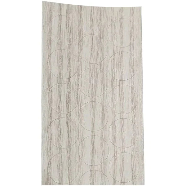 Tapa Furos - Frassino Chiaro - Floraplac 13mm - Cartela com 50 unidades - Estoque do Marceneiro